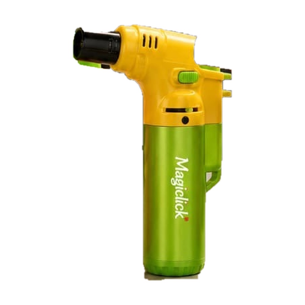 Encendedor soplete Magiclick Torch llama jet recargable amarillo y verde