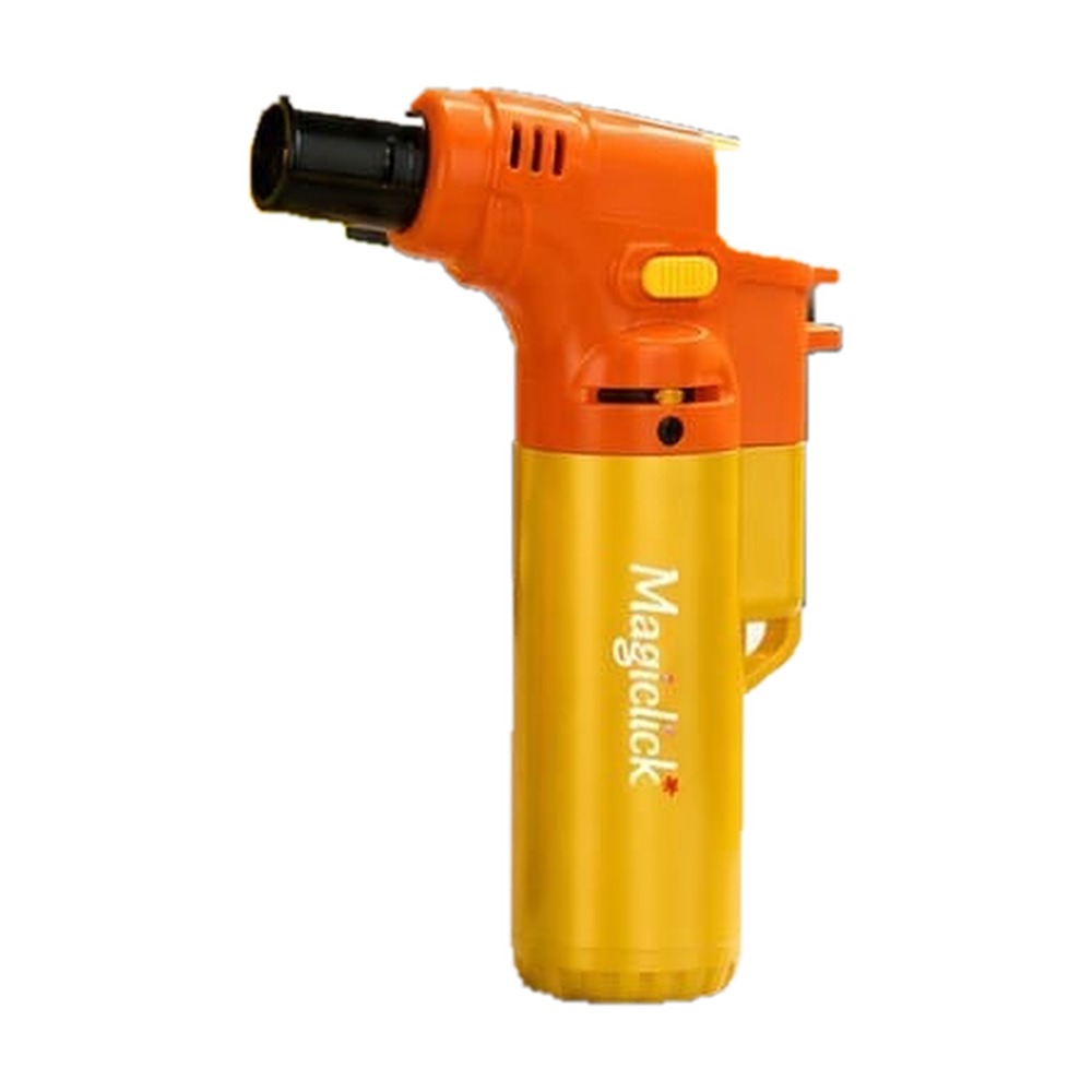 Encendedor soplete Magiclick Torch llama jet recargable naranja y amarillo