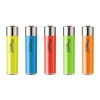 Encendedor Magiclick Eco Colores Sólido Reutilizable con tapa cromada en amarillo, azul, rojo, verde y naranja