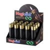 Display encendedor Magiclick Eco Negro Dorado premium Black Gold x12 reutilizable | Encendedor Magiclick Eco Negro Dorado cabezal cromado dorado premium