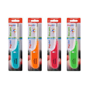 Encendedor Magiclick Maxi Party BBQ cuello largo celeste naranja rojo verde blister | Encendedor largo recargable Magiclick cocina asado velas Normas IRAM