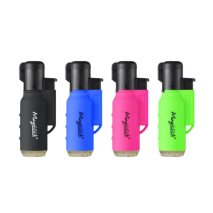 Display encendedor Magiclick Mini Torch Sólido Goma x20 colores flúo antideslizante | Encendedor soplete Magiclick Mini Torch Goma negro azul fucsia verde