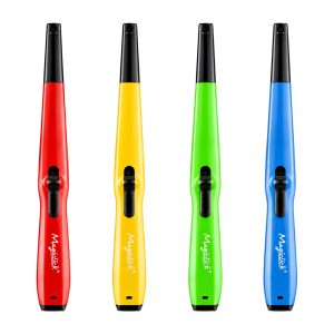 Encendedor de cocina Magiclick Jet Antiviento llama jet turbo recargable rojo amarillo verde azul